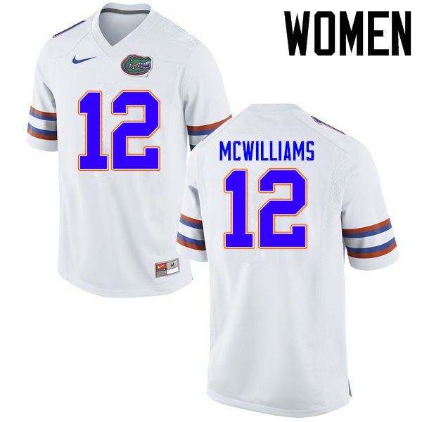 Women Florida Gators #12 C.J. McWilliams College Football Jerseys Sale-White